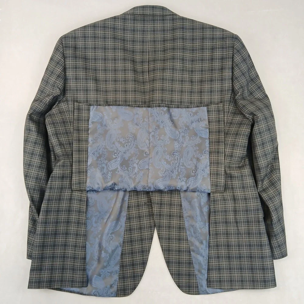 Haggar‎ XL Mens Blazer Jacket Brown Plaid 46R Modern